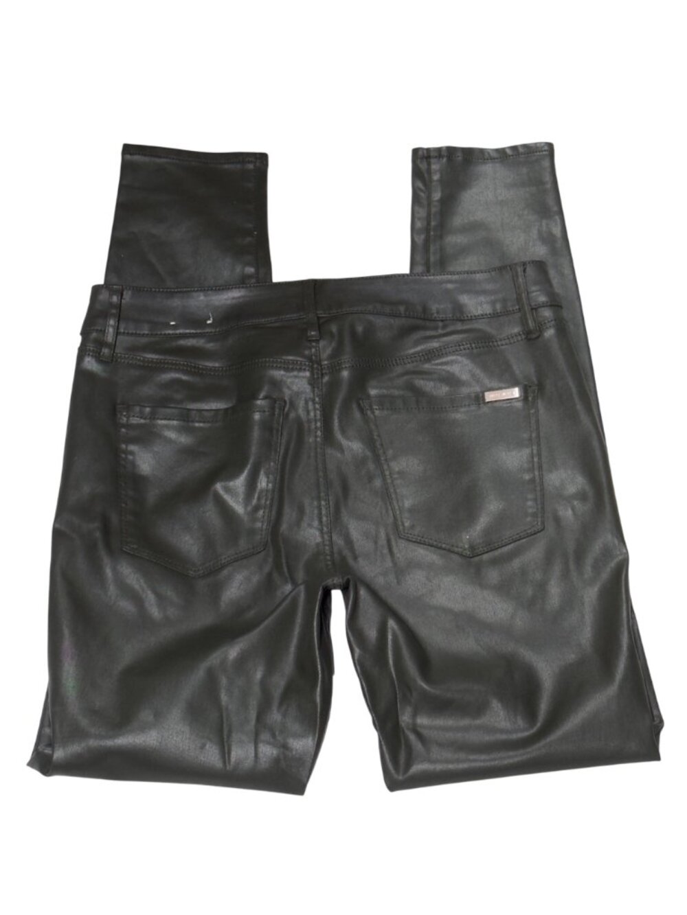 WHITE HOUSE BLACK MARKET Womens The Skinny Zip pockets Faux Leather green Size 6 - Picture 15 of 15